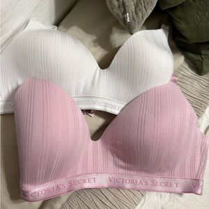 Victoria's Secret Pink and White Bra Duo